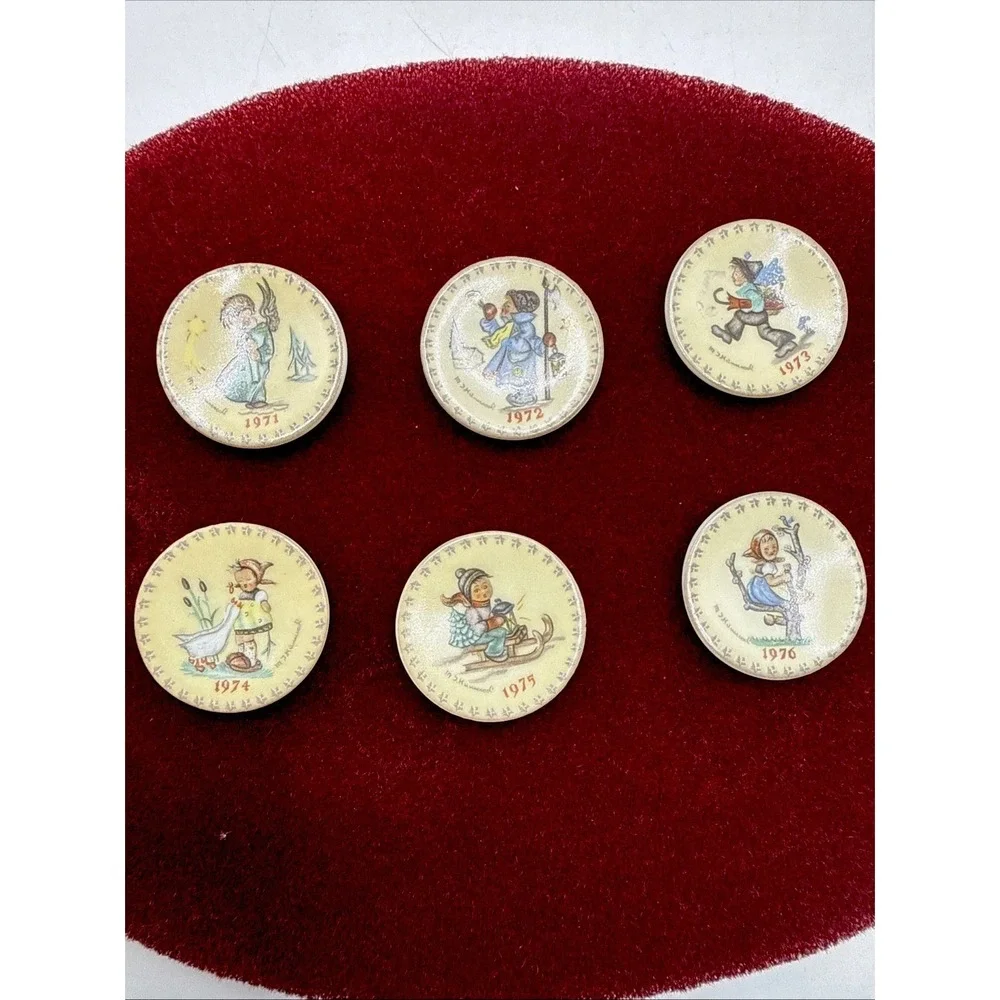 MJ Hummel Miniature Collectors Plates 1971 - 1976, Lot Of 6